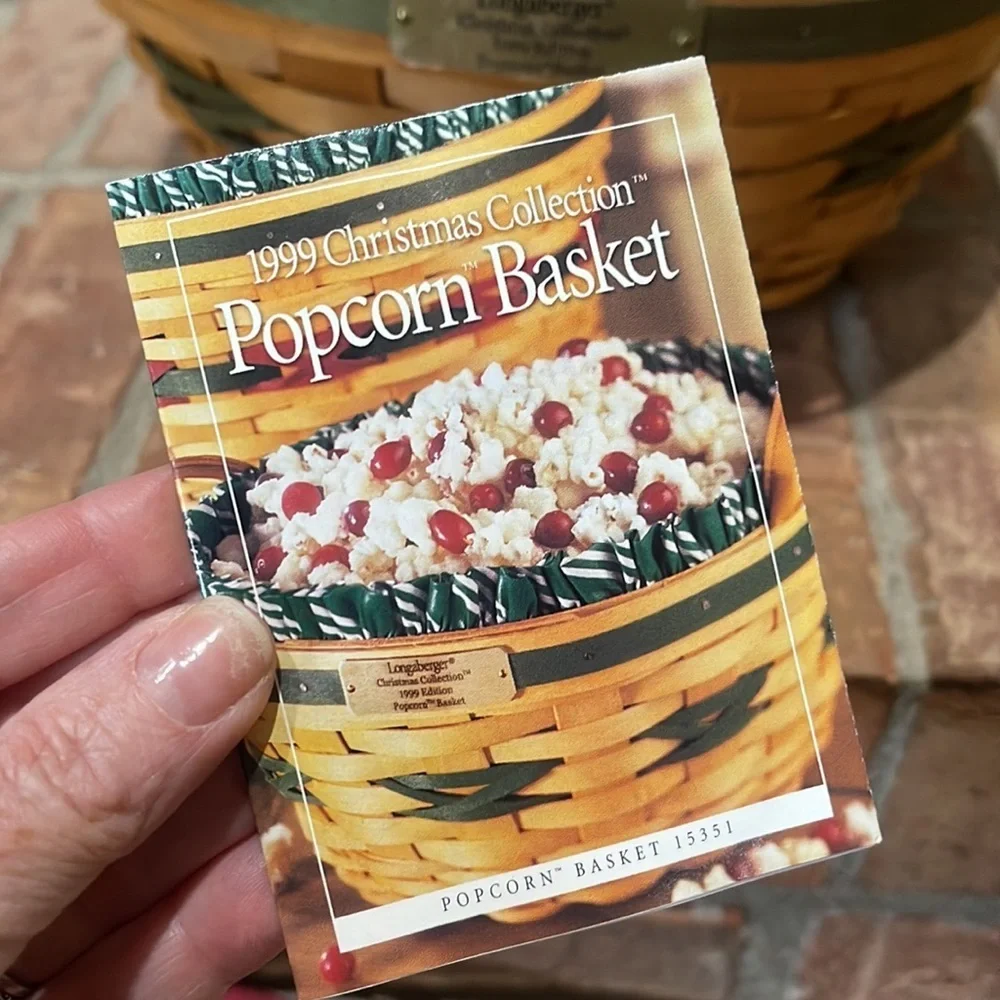 Vtg Longaberger 1999 Christmas Collection Popcorn Basket